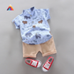 Stylish 2-Piece Baby Boy Summer Suit. Casual Top & Shorts Set