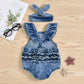 Trendy Cotton Denim Baby Girl Jumpsuit